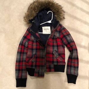 NWOT Abercrombie kids plaid jacket